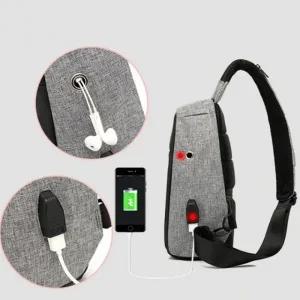 캠핑 여행 보조 가방 USB 슬링백 크로스백 DD-10132