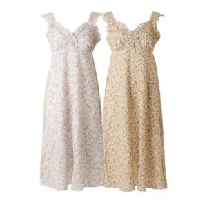 [갤러리아] 와코루 소녀소녀한 귀여운 느낌의 면지지미 시원한 프릴민소매 원피스 택1(WFS3801R)