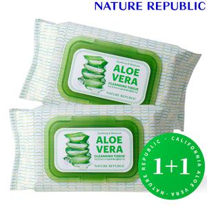 (1+1) 네이처리퍼블릭 수딩 앤 모이스처 알로에베라 클렌징 티슈 (총 160매)