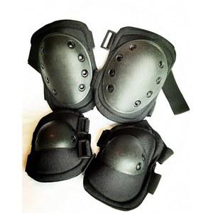 바겐 크루세이더 군사 전술 무릎 보호대 엘보 패드 세트 에어소프트 전투 페인트볼 스케이트 야외 스포츠 안전 가드 장비(블랙, M, 4개 세트)