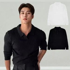 [다잇템] 남자 남친룩 머슬핏 골지 카라넥 데일리 FW 티셔츠_18945603_588872