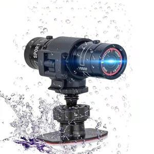 핸들 브래킷이 장착된 Wziquetric 자전거 모터사이클 헬멧 카메라 1080p 미니 스포츠 비디오 액션 120 광각 방수 기능 자동차 핸들바 산악 야외 캠코더