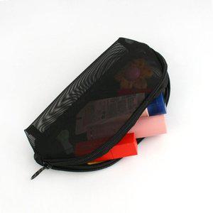 고품질 블랙 출장 데일리 메쉬 화장품파우치 반원 명품화장품 립스틱파우치 가죽파우치 (WFJ1BR9)