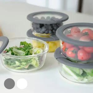 글라스 심플쿡 유리 전자렌지용기 원형 650ml 4개