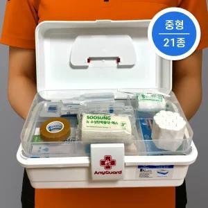 [21종 세트] 중형 응급처치 키트 FIRSTAIDKIT 가정용 미니 구급함 휴대용 파우치 세트