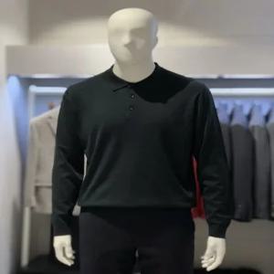 [트루젠] 트루젠 다크그린 울블랜드 폴로넥 기본핏 카라 니트티셔츠 2444SP130650