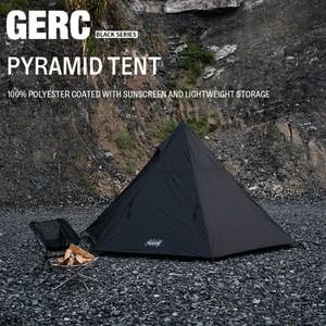 GERC 인도 육각형 피라미드 텐트 야외 캠핑 휴대용 접이식 대형 두꺼운 비 방지