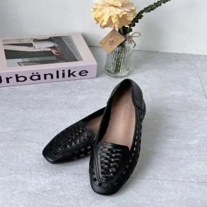 고품질 여성 4컬러 빅사이즈소가죽 펀칭 여름 플랫슈즈 단화 (WFJDR9L)