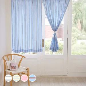 더자리 미드센츄리 모던 스트라이프 가리개커튼 작은창 4color