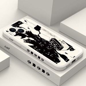 핸드폰케이스 귀여운 고양이 실리콘 케이스 A56 5G Fundas 갤럭시 S25 S24 S23 울트라 A54 S22 플러스 A34 A33 S21 FE A36 A35 A55 커버