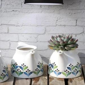 [정해바바] JB-이삭도자기 주전자 다육식물 - 전자파제거 플랜테리어