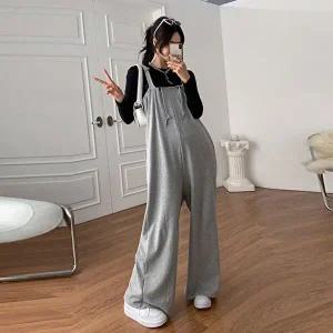 여성 뱃살커버 면 점프수트 SJS0013 봄 가을