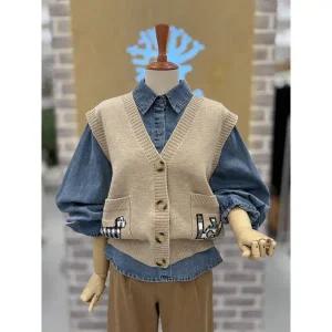 [레코브](신세계 사우스시티)포켓 자카드 니트베스트(SB31EXKV510X)