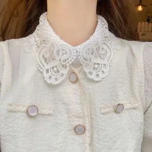 넥케이프 블라우스 레이스 페이크카라 목레이스 레이어드넥카라 넥케이프 레이스케이프