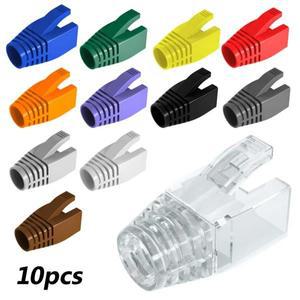 10Pcs RJ45 캡 Cat6a Cat7 네트워크 이더넷 케이블 커넥터 커버 7 화려한 TPU 부츠 외장 보호 슬리브
