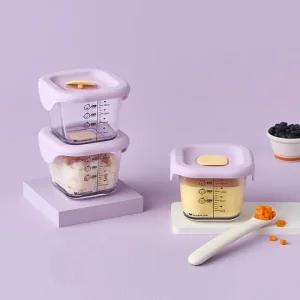 락앤락 리틀럽 디어 이유식용기 실리콘 간편캡 정사각 260ml 3P