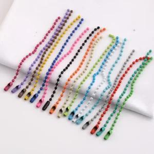 [10개 묶음] 군번줄 제작 악세사리 볼체인 DIY 12cm 구슬줄 컬러 키링 열쇠고리 부자재 체인줄