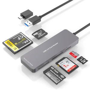 멀티 메모리 카드 리더, 6 in 1 USB C USB 3.0 ~ SD TF XD CF MS M2 카드 리더 어댑터, Windows/Mac/Linux/Android 카드용 SD SD SDXC SDHC CF CFI 마이크로 SDXC 마이크로 SDHC MS MMC UHS-I 지원