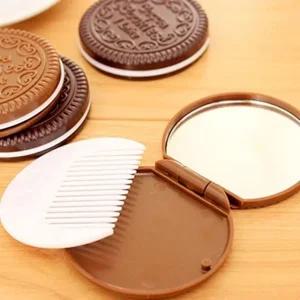 고품질 핸드미러 쿠키 빗세트 접이식 거울 휴대용 뷰티 소품 (WFJLM1T)