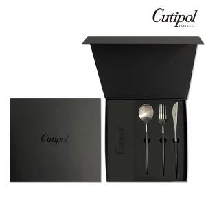 [큐티폴] 고아 블랙실버 디너세트 3p 블랙라벨 선물박스(디너스푼 디너포크 디너나이프)