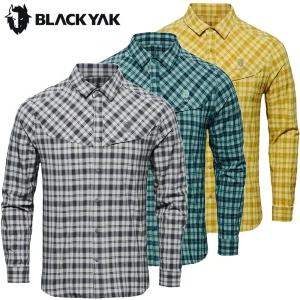 블랙야크 남성 스트레치 체크 셔츠 긴팔 스판 가을 등산 티셔츠 1BYYSF4002