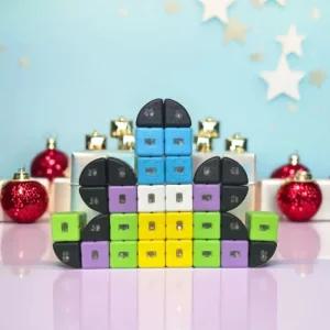 소프트 회전 자석블록 말랑이 큐브 바퀴 블럭 쌓기놀이 조립 만들기 지능개발 (72p)