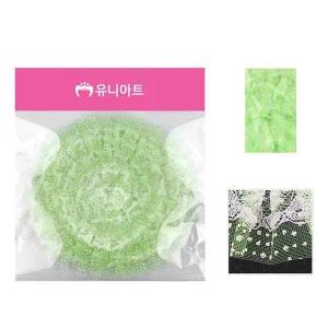 반짝이 레이스 리본 장식 연두색 바틱 패브릭 소품 재료