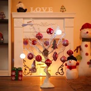 화이트 레드볼 풀세트 미니트리 크리스마스 탁상트리 겨울나무트리 화이트트리 가지나무트리