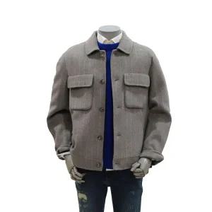 [롯데백화점]본 F/W 스트라이프 아웃포켓 캐시미어 혼용 남성 점퍼 (BN3FJP410GY)