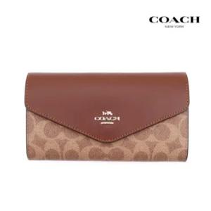 [백화점 AS 가능] 코치 장지갑 여성 명품 가죽 카드지갑 똑딱이 엔벨로프 CX160IMXHE