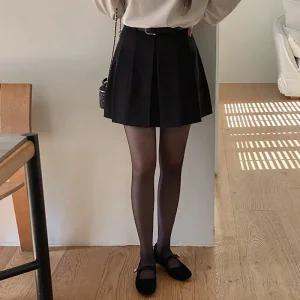 [코코블랑] 러스 플리츠 미니스커트(벨트set)