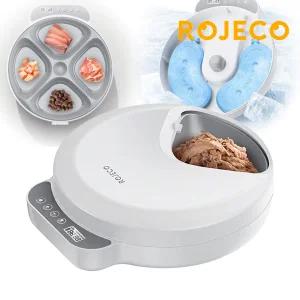 로제코 고양이 강아지 자동 급식기 4구 습식 사료 애견 배식기 식기