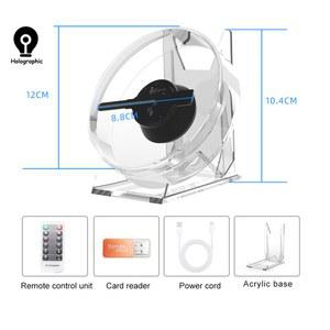 미니 3D 홀로그램 프로젝터 팬 Led 기호 광고 로고 빛 투명 커버 상업 홈 Decro