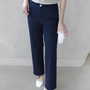 여성 빅사이즈 가을 청바지 논페이드 일자 팬츠