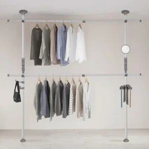 [2025년 신상품]왕자 찐쎈 프리미엄 레버킹2단행거45mm 아이보리실버_1031