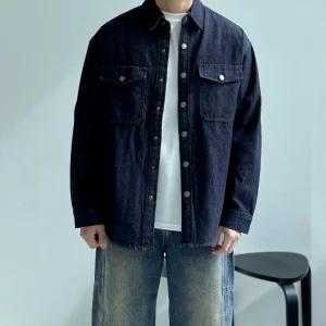 남자 청자켓 논페이드 데님 캐주얼 남성 진청 자켓