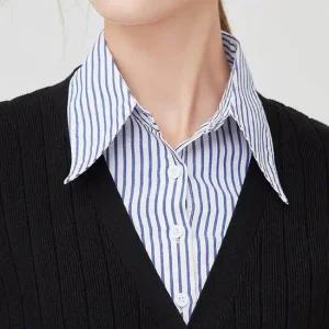 셔츠 카라 레이어드 스트라이프 넥케이프 단정한 가짜카라 이중카라 핏감 좋은 넥케이프