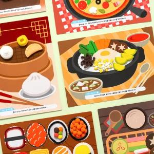 세계음식 클레이 만들기 도안 + 컬러클레이 10g 5색 6세트