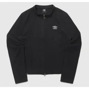 엄브로 W 골지 슬림핏 니트집업 자켓 B1 UQ412CFTO1 BLK0 DMG1