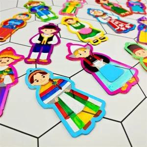 아크릴 세계전통의상 열쇠고리-옵션