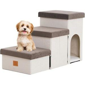 높은 침대와 소파를 위한 수납 공간이 있는 강아지 계단, 펫 하우스가 접이식 반려동물 작은 강아지와 고양이를 소파용 휴대용 경사로 계단 3단계