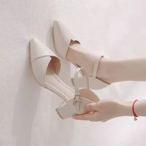 여성 구두 발편한 스트랩 펌프스 미들 메리제인 슈즈-WDFFEF0