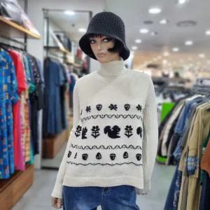 베네통/애플아울렛/다람쥐 모티브 자수 니트 베스트/BAKV51461