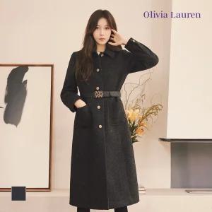 [올리비아로렌] 헤링본 벨트 장식 롱코트_VOPEAYW9411