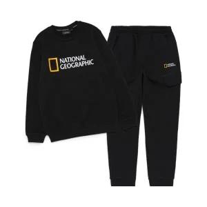 [백화점 정품] 25FW 내셔널지오그래픽 키즈 NATIONAL GEOGRAPHIC KIDS K221UPB910 빅 로고 맨투맨팬츠 세트