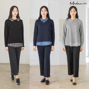 25FW 마담4060 블라우스 레이어드 니트 3종