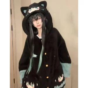 귀멸의 칼날 무이치로 파자마 코듀로이 나이트가운 플란넬 잠옷 두꺼운 겨울용