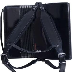 아코디언 어깨끈 소가죽 숄더백 블랙화이트 부속