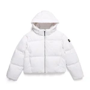 [내셔널지오그래픽] N244WDW851 여성 카이만 숏기장 구스 후디 다운 점퍼 IVORY