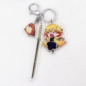 귀멸의 칼날 아크릴 열쇠고리 키링 키홀더 키체인 가방 장식네즈코 탄지로 젠이츠 귀칼 아카자